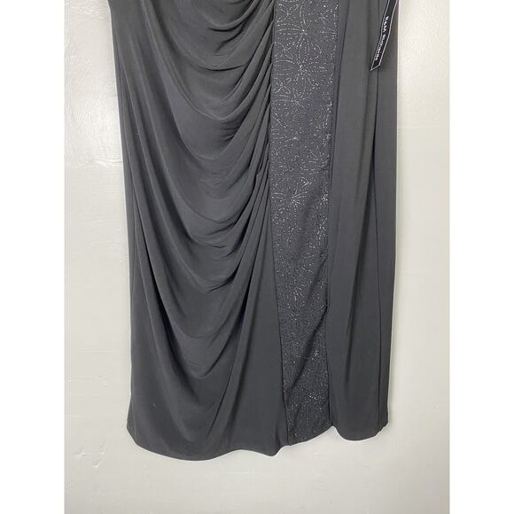 R&M Richards Sleeveless Black Back Zip Lined Sparkling Dress Size 14 New - Picture 3 of 7